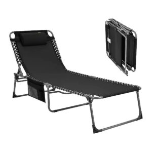 Comfortable Adjustable Folding Lounge Chair for Home or Camping