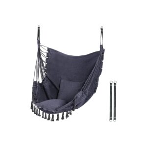 Comfortable Grey Hammock Swing Chair with Load Capacity 330 Lbs