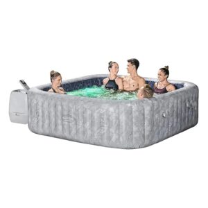 Comfortable Heated Inflatable Hot Tub Spa with 5-7 Person Capacity and 180 Jets