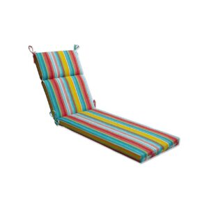 Comfortable Multicolored Dina Stripe Chaise Lounge Cushion with Polyester Fiber