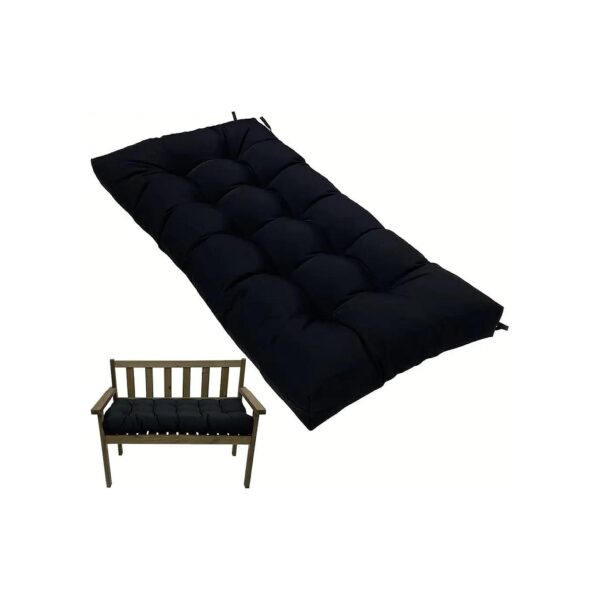 Comfortable Polyester Black Bench Cushion for Wicker Loveseat Settee