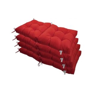 Comfortable Red Indoor Outdoor Seating Cushions with High Back Support