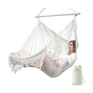 Comfortable Super Large Hanging Soft-Spun Cotton Rope Hammock Chair for Home Outdoor Use