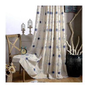 Comfortable and Durable Floral Embroidered Window Curtains for Living Rooms