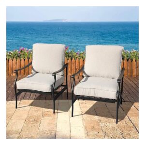 Comfortable and Rust-Resistant Steel Iron Patio Bistro Chairs for Outdoor Seating