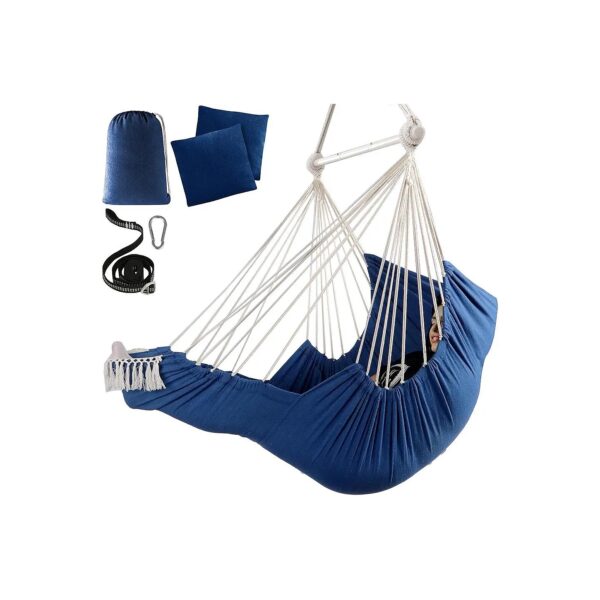 Comfortable and Supportive Hammock Chair with Robust Metal Frame and High-Density Fabric