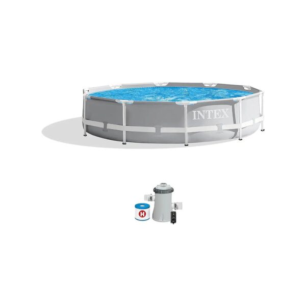 Compact 10ft x 30in Gallon Capacity Above Ground Swimming Pool Set