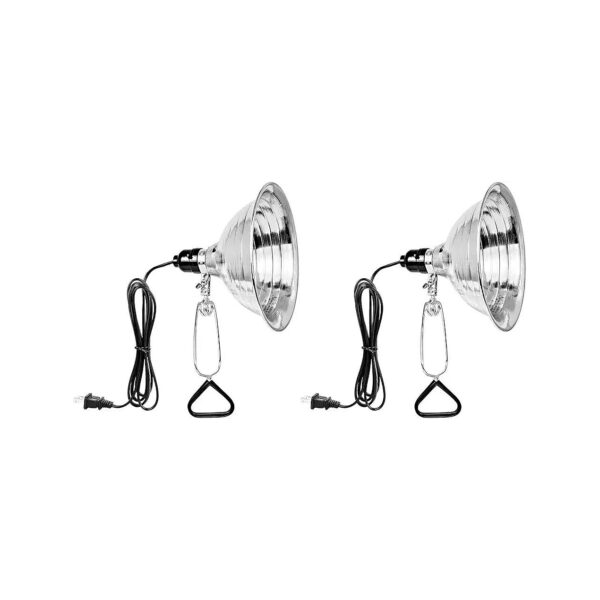 Compact 150W Clamp Work Light with Aluminum Reflector and Silver and Black Finish