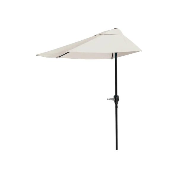 Compact 9-Foot Patio Umbrella with Easy-Crank Mechanism and Polyester Fabric Cover