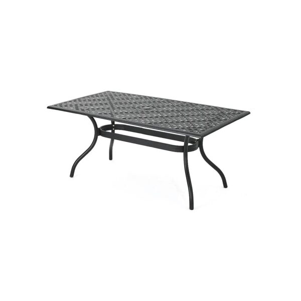 Compact Black Sand Aluminum Table with Weather-Resistant Design