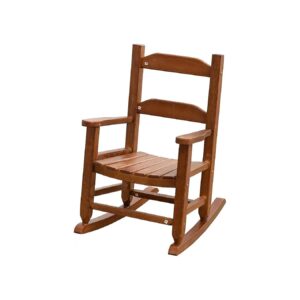 Compact Brown Ergonomic Rocking Chair for Kids Aged 3-6 with Safe Design