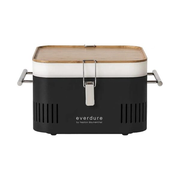 Compact Charcoal Grill with Preparation Board and Food Storage Tray for Portable BBQ