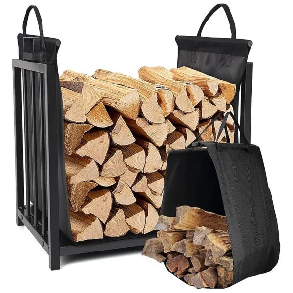 Compact Firewood Rack with Waterproof Log Stand for Firewood Storage and Transport