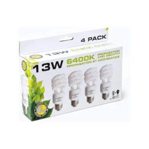 Compact Fluorescent Plant Grow Light with 4 Energy Efficient Bulbs for All Year Use