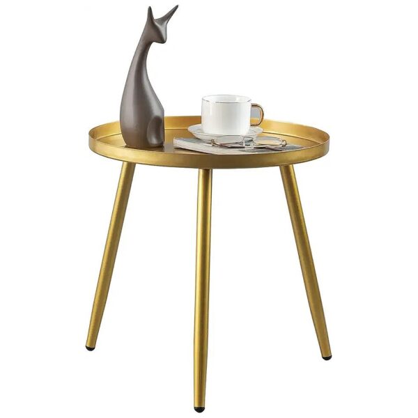 Compact Gold Side Table Perfect for Small Spaces and Limited Room Use