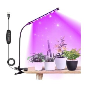 Compact LED Grow Light for Indoor Plants with 21 LED Chips and Adjustable Gooseneck