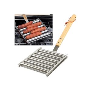 Compact Stainless Steel Sausage Roller Rack for Evenly Cooked Hot Dogs