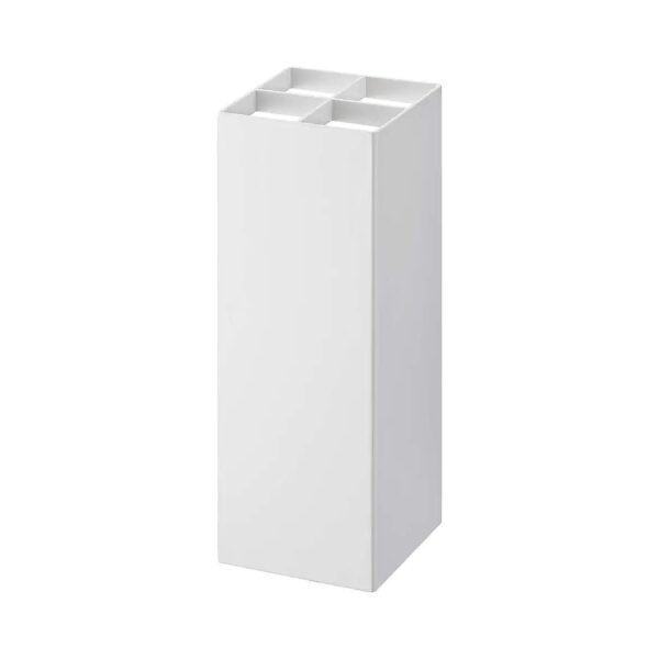 Compact White Square Umbrella Stand with Removable Base for Easy Cleaning White