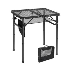 Compact and Lightweight Folding Grill Table with Mesh Storage Bag for Camping Picnic BBQ