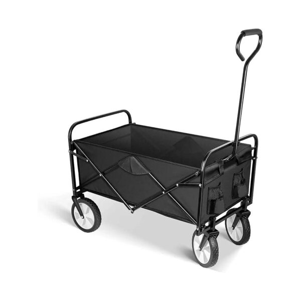 Compact and Versatile Folding Wagon with Steel Frame and Anti-Slip Wheels