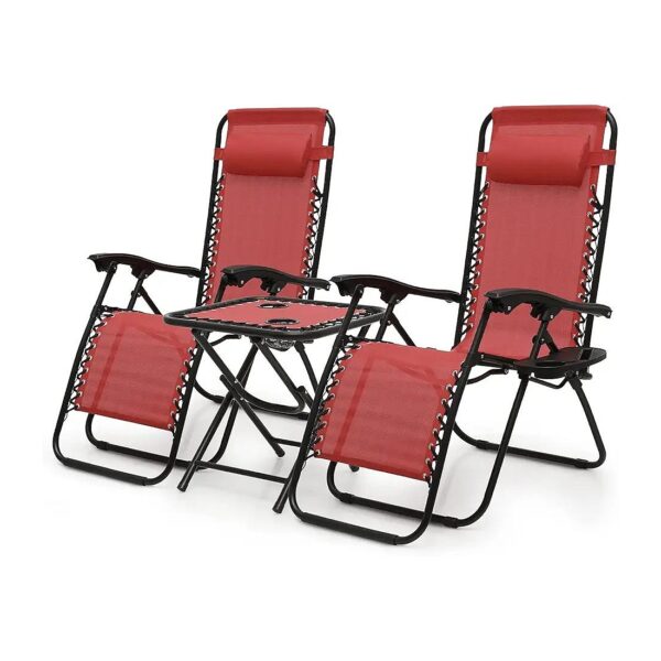 Compact and Versatile Zero Gravity Lounge Chairs with Adjustable Angle and Folding Design