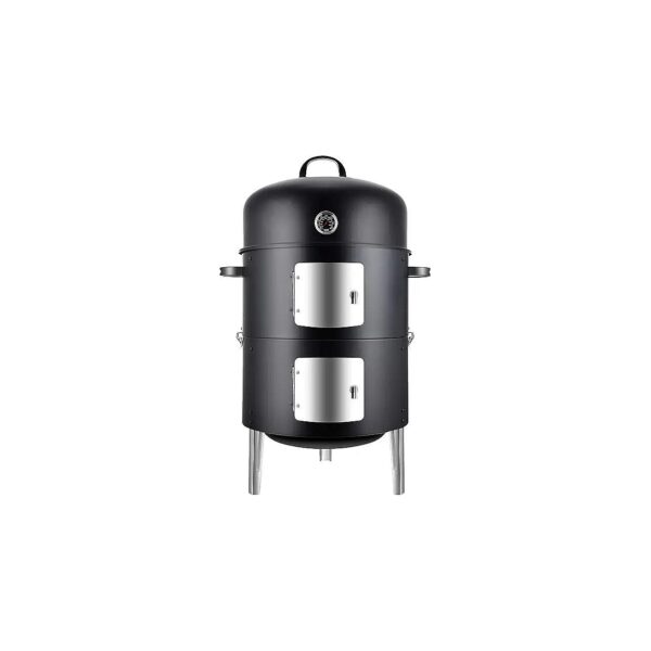 Compact yet Powerful Vertical Charcoal Smoker with 17-Dimensional Cooking Space