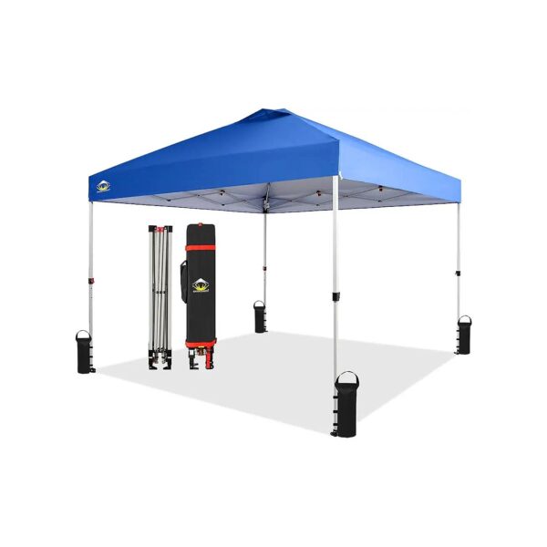 Complete 10x10 Pop Up Canopy Package with Stakes, Ropes, and Storage Bag Included