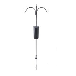 Complete 2-Arm Pole Set with Squirrel Baffle for Freestanding Feeder Mounting