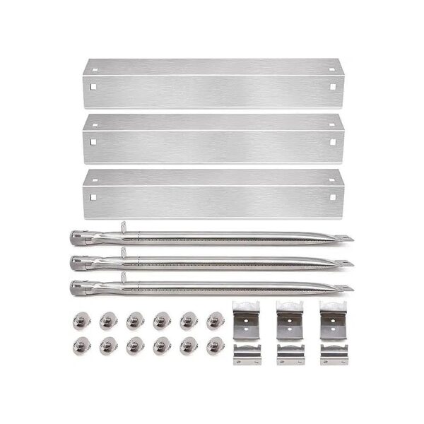 Complete Grill Replacement Parts Kit for Char Griller 3-Burner Grills with Flame Shields