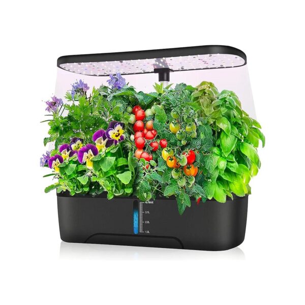 Complete Indoor Herb Garden Kit with 12 Pods, Grow Light, and Plant Foods