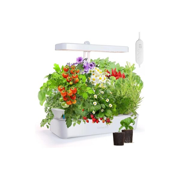 Complete Kit for Indoor Herb Growing with Smart Hydroponic System and LED Grow Light