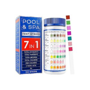 Comprehensive Pool and Spa Water Test Kit with 7 Chemical Strip Readings for Fast Results