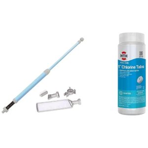 Comprehensive Spa Cleaning Solution with Manual Handheld Vacuum and Chlorine Tablets