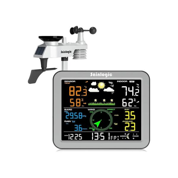 Comprehensive Wireless Weather Station with Rain Gauge and Wind Speed