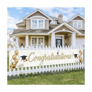 Congrats Grad Party Supplies Double Printed Graduation Banner for Outdoor Use