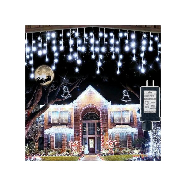 Cool White 66ft LED Christmas Lights with 8 Lighting Modes and Waterproof Design