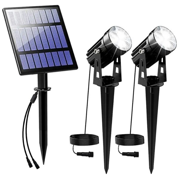 Cool White LED Solar Garden Lights with 2 Brightness Modes