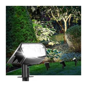 Cool White Solar Spotlights with 63 LED Bulbs for Yard and Garden Lighting