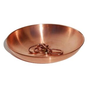 Copper Basin Bowl for Rain Chains with Medium Size and Solid Copper Construction