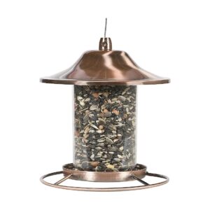 Copper Bird Feeder with Rust Resistant Powder Coating and 2 Pound Seed Capacity