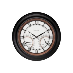 Copper Illuminated Clock with Thermometer and Hygrometer for Indoor and Outdoor Spaces