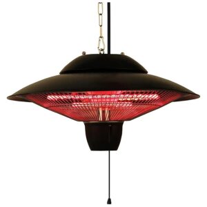 Corded Electric Ceiling-Mounted Patio Heater Black for Indoor and Outdoor