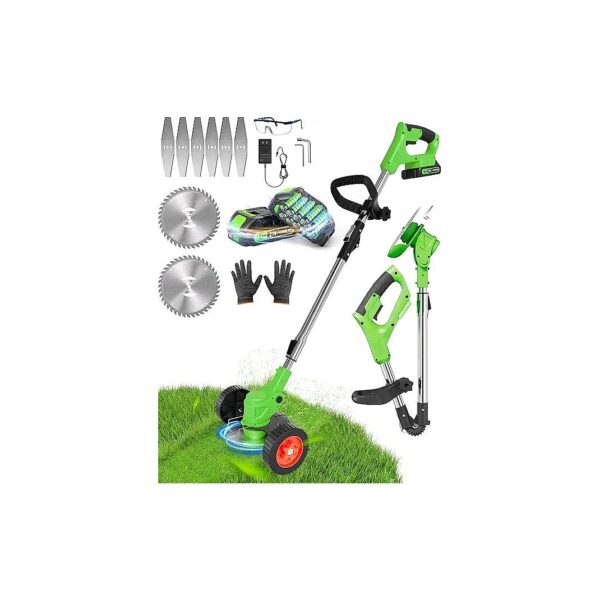 Cordless Battery Powered Weed Wacker with Adjustable Cutting Head and Clean Cut Design