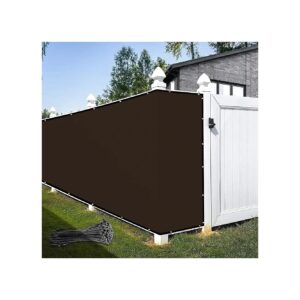 Custom Size Brown Fence Privacy Screen Windscreen with Heavy Duty Binding and Zip Tie