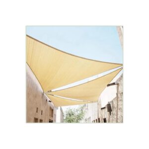 Customizable 24x24x24 Sun Shade Sail Triangle Beige HDPE 95% UV Block 190 GSM Heavy Duty