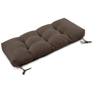 Customizable 36x14x4 Inch Bench Cushion in Dark Brown for Indoor and Outdoor Use