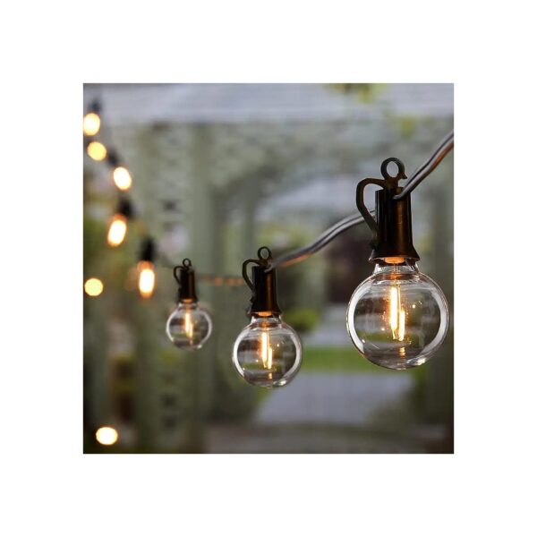 Customizable Outdoor String Lights with 25 G40 LED Bulbs and 50FT Length