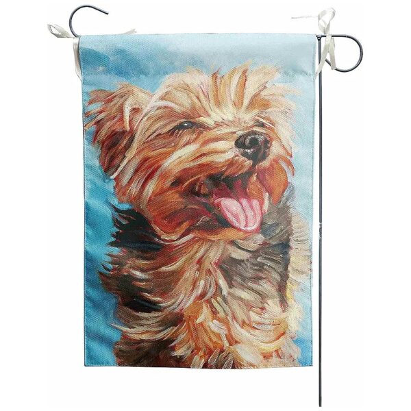 Customizable Yorkie Garden Flag Small Puppy Outdoor Seasonal Decorations 12x18