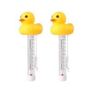 Cute Yellow Duck Floating Thermometer for Pool and Aquarium Water Temperature Monitoring