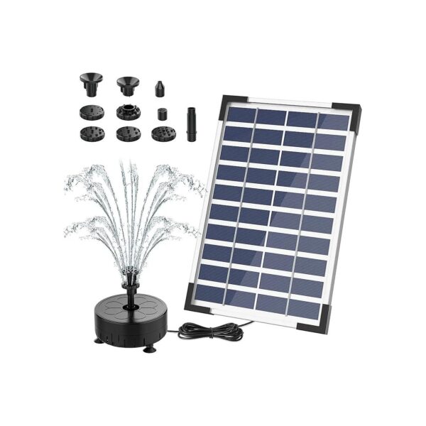 DIY Solar Fountain Pump Kit with 4ft Power Cord and Different Water Splash Effects